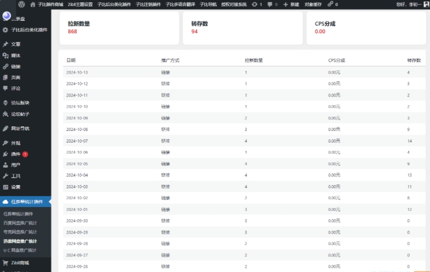 2.jpg WordPress网盘拉新数据统计插件 推广项目分发和流量变现平台