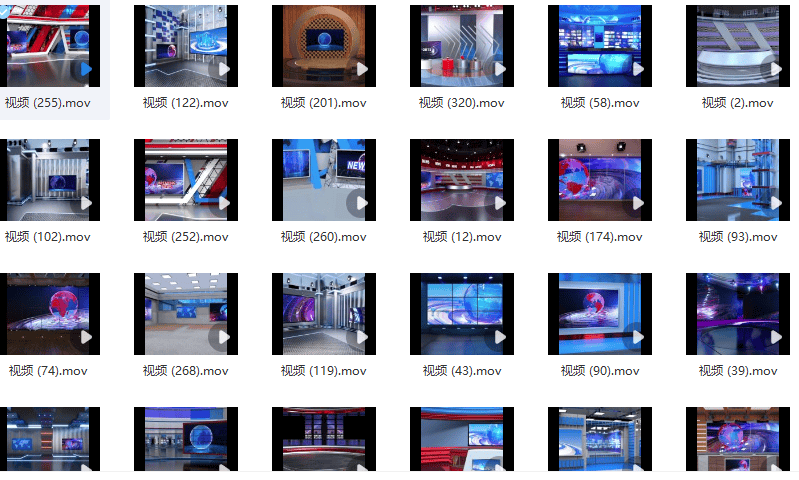 数字人直播的家，690+款虚拟演播厅绿幕背景素材合集，直播绿幕必备20G+素材