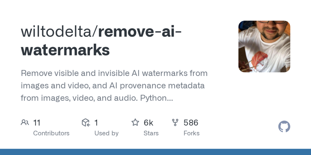 AI 图的隐藏水印和来源标记也能清?remove-ai-watermarks:昨天刚更新的工具库