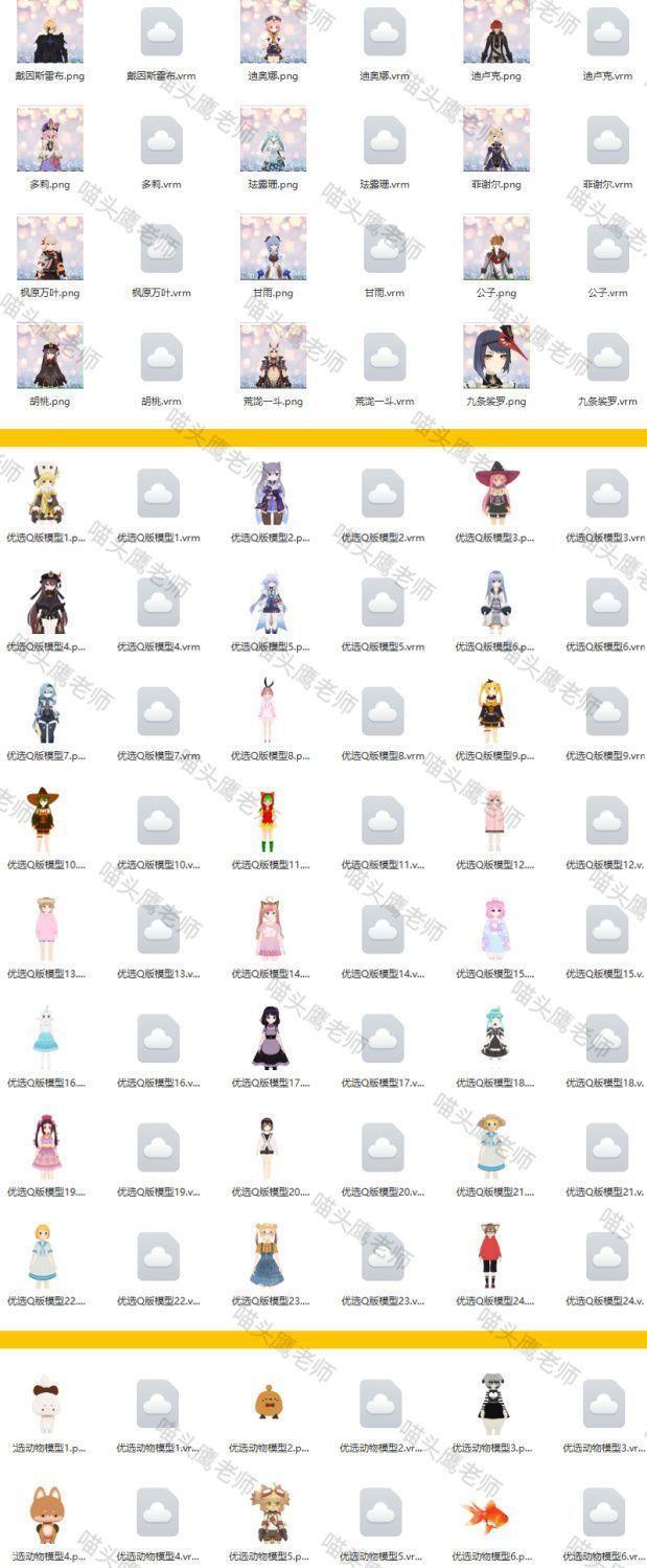 3d虚拟主播vrm文件抖音快手直播伴侣虚拟人B站虎牙直播卡通人文件